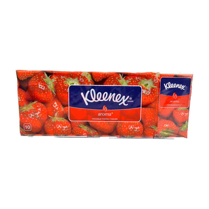 Платочки носовые Kleenex клубника 10 шт