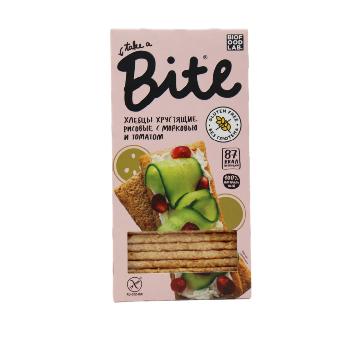 Хлебцы Bite  хрустящие рисовые морковь и томат 150 г