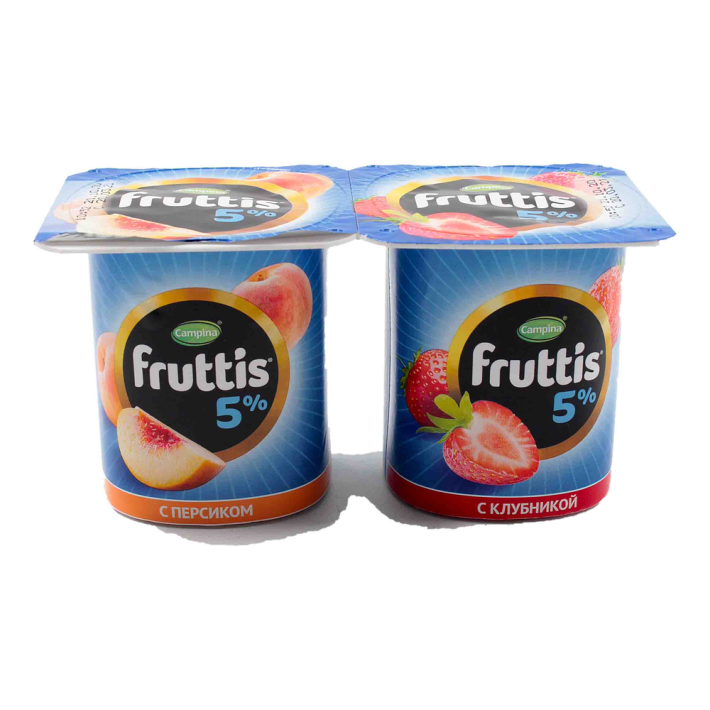 Йогурт Fruttis сладкий 5% клубника персик 115 г