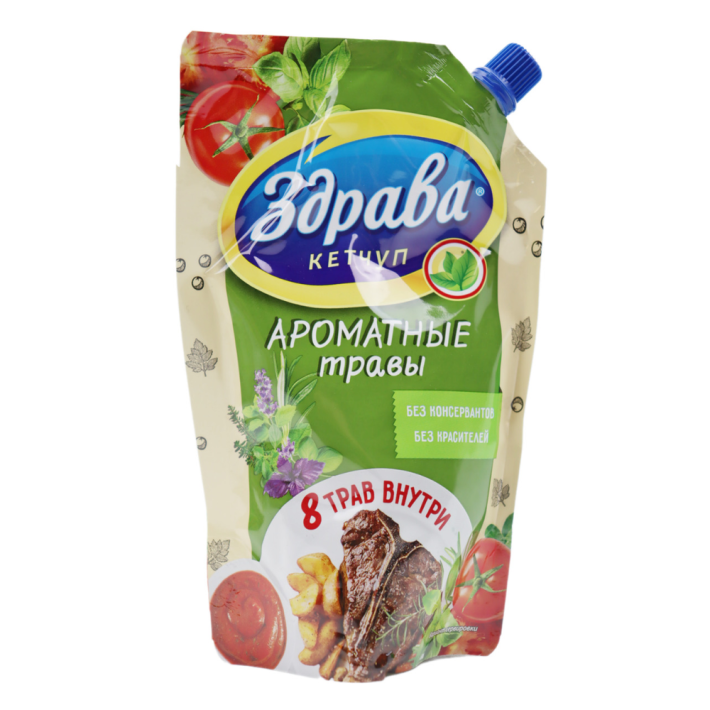 КЕТЧУП ЗДРАВА АРОМАТНЫЕ ТРАВЫ 350ГР