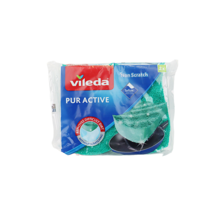 Губка Vileda для посуды pur active 2 шт
