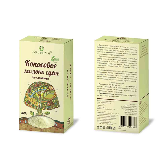 Молоко Оргтиум кокос сухое 100 г