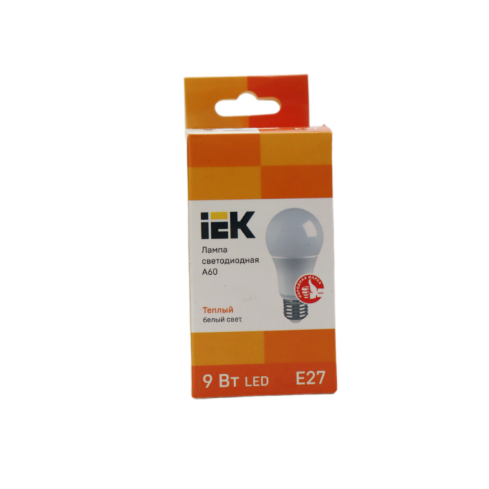 ЛАМПА СВЕТОДИОДНАЯ A60 ШАР 9ВТ 230В 3000К E27 IEK