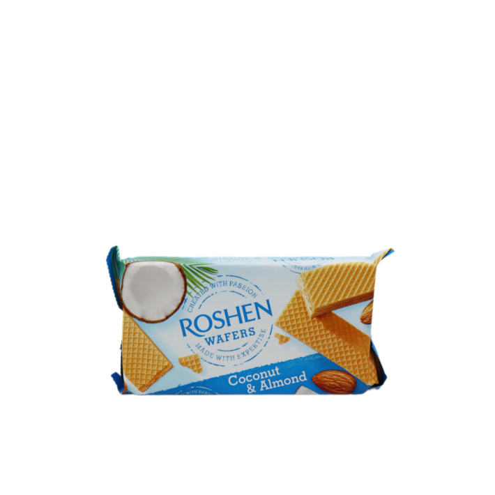 ВАФЛИ ROSHEN WAFERS КОКОС И МИНДАЛЬ 216ГР 16ШТ
