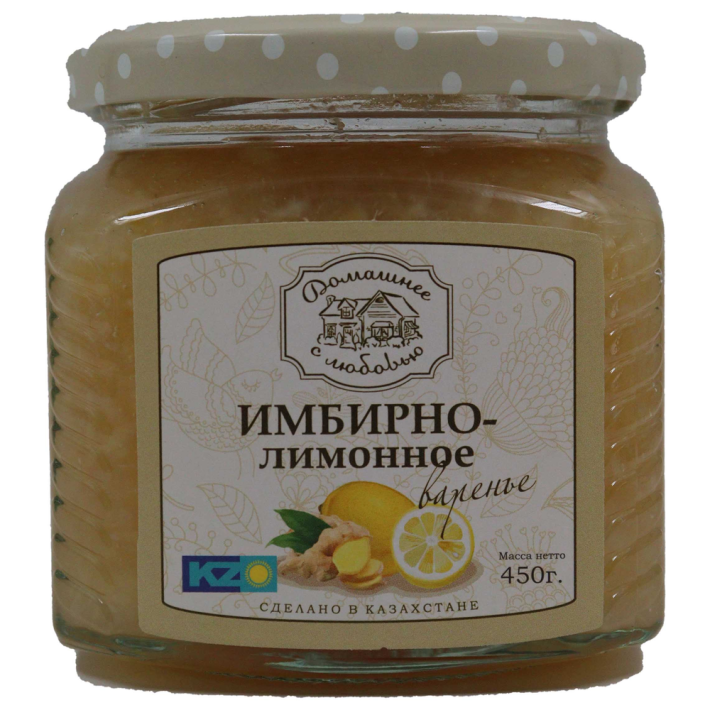 ВАРЕНЬЕ ДОМАШНЕЕ С ЛЮБОВЬЮ ИМБИРНО ЛИМОННОЕ 450ГР