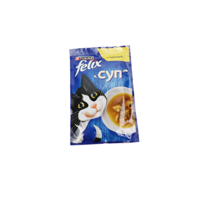 КОРМ FELIX СУП ДЛЯ ВЗРОСЛЫХ КОШЕКС КУРИЦЕЙ ПАУЧ 48ГР