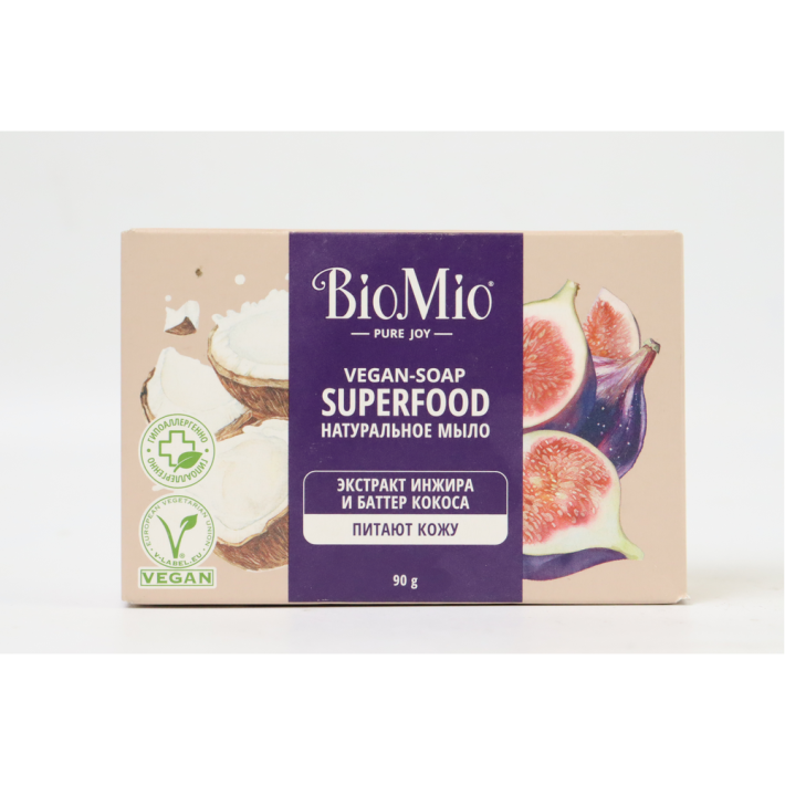 VEGAN МЫЛО НАТУРАЛЬНОЕ BIOMIO ИНЖИР/КОКОС 90ГР