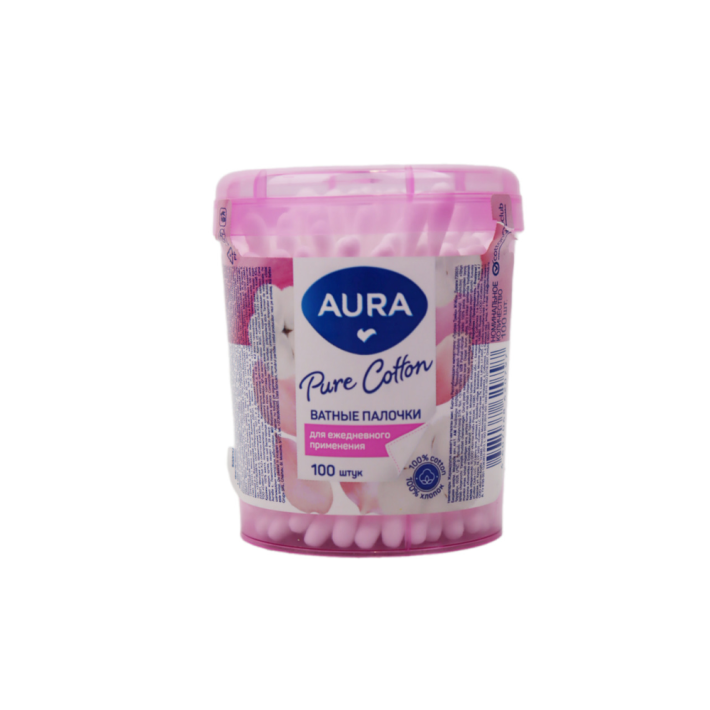 Ватные палочки Aura Beauty стакан 100 шт
