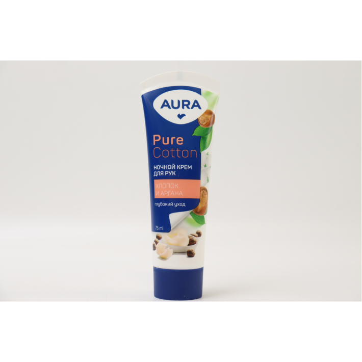 КРЕМ ДЛЯ РУК AURA BEAUTY PURE COTTON НОЧНОЙ УХОД ТУБА 75МЛ