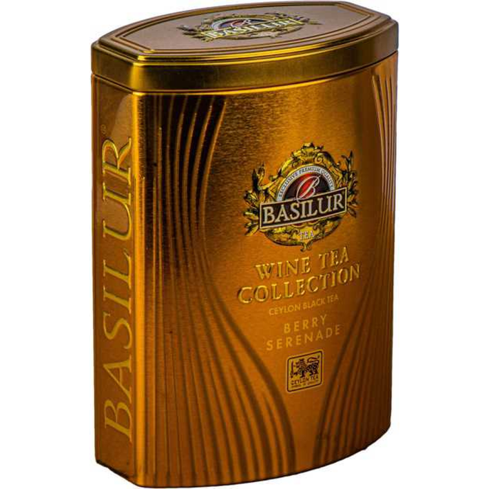 ЧАЙ BASILUR WINE TEA BERRY SERENADE ЧЕРН ЛИСТ СО ВКУС Ж\Б 75ГР