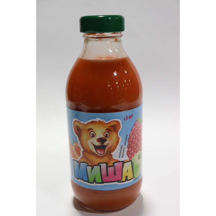 Сок нектар Миша морковь,яблоко малина с мякотью 330 мл