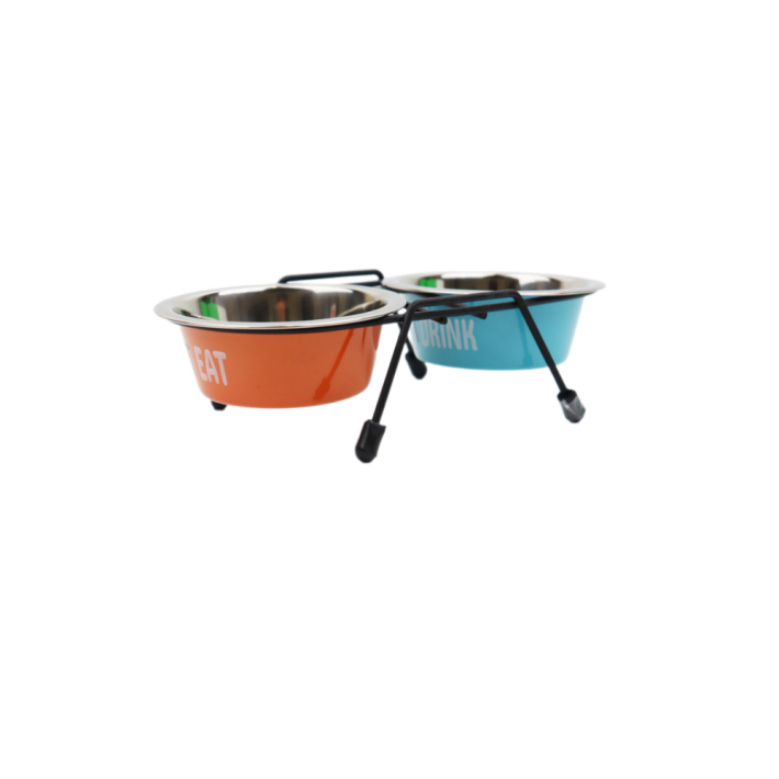МИСКА МЕТАЛЛИЧЕСКАЯ НА ПОДСТАВКЕ WATER&FOOD 2*0,24Л