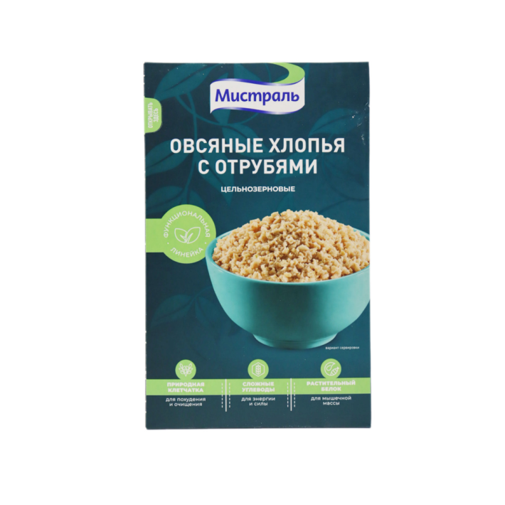 Хлопья Мистраль овсяные с отрубями 400 г