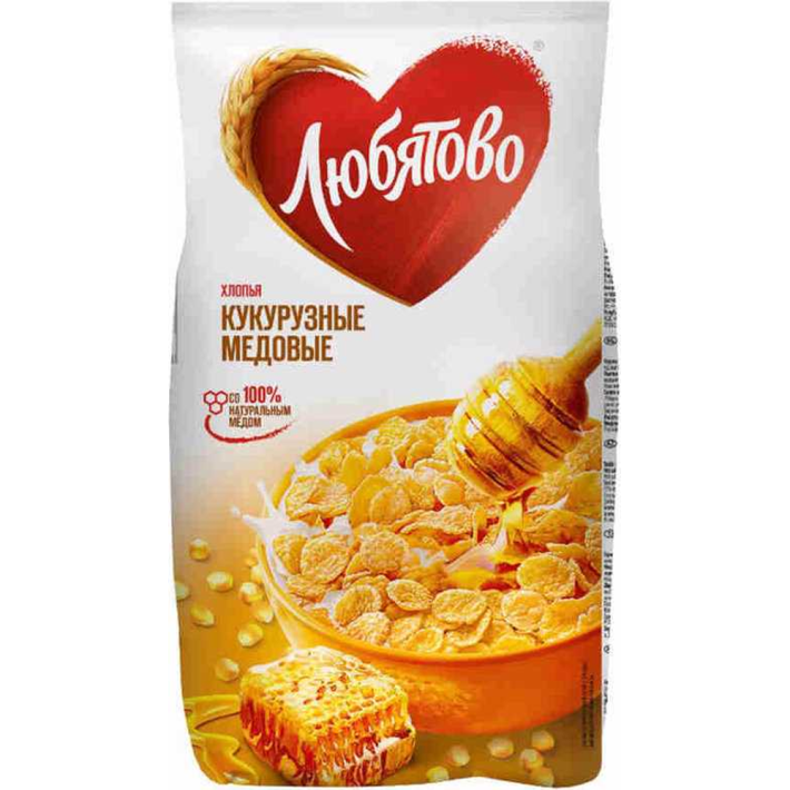 Хлопья кукурузные Любятово медовые 250 г