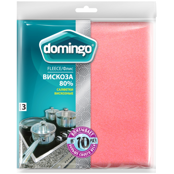 Салфетки Доминго вискозные флис 3 шт