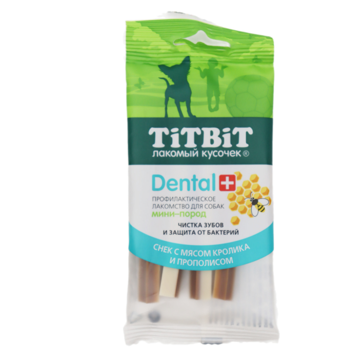 ЛАКОМСТВО DENTAL TITBIT СНЕК С МЯСОМ КРОЛИКА Д/СОБАК МИНИ-ПОРОД