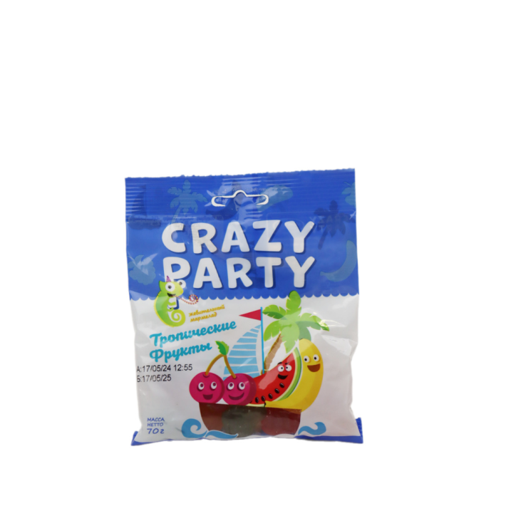 Мармелад жевательный Crazy party фрукты 70 г