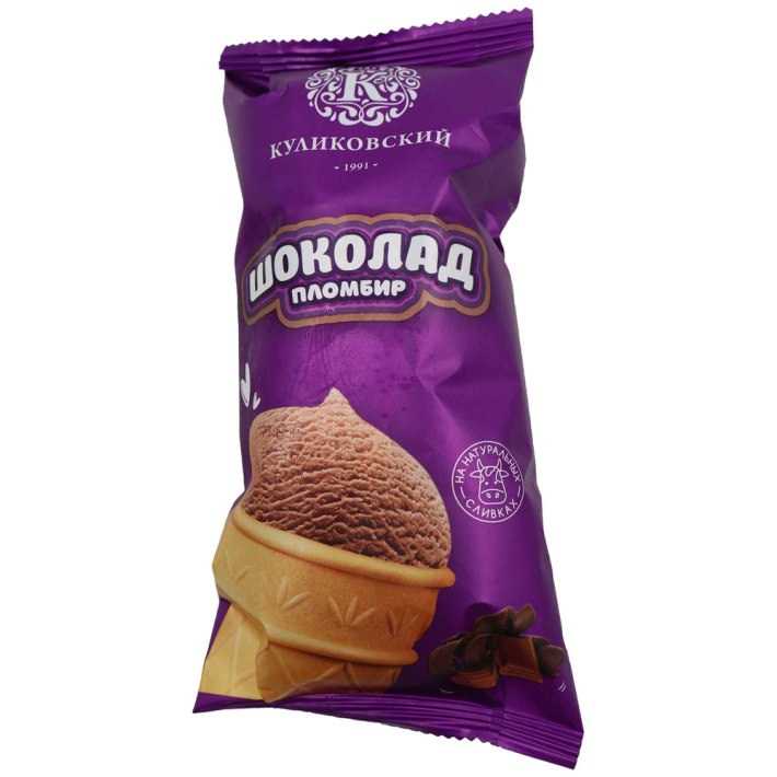 МОРОЖЕНОЕ КУЛИКОВСКИЙ ПЛОМБИР ШОКОЛАДНЫЙ 90ГР СТАКАН