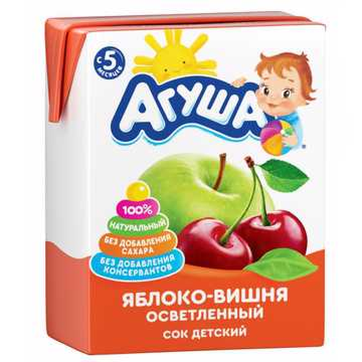 Сок детский осветленный Агуша Яблоко-Вишня 200 мл