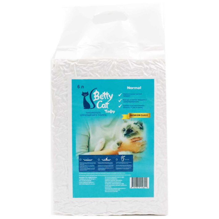 ТОФУ НАПОЛНИТЕЛЬ Д/КОШЕК BETTY CAT НЕЙТРАЛ 6Л 2,5КГ