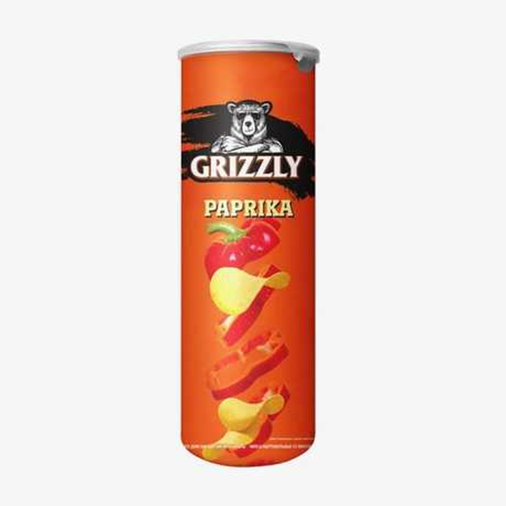 ЧИПСЫ НАТУРАЛЬНЫЕ GRIZZLY ПАПРИКА 130ГР