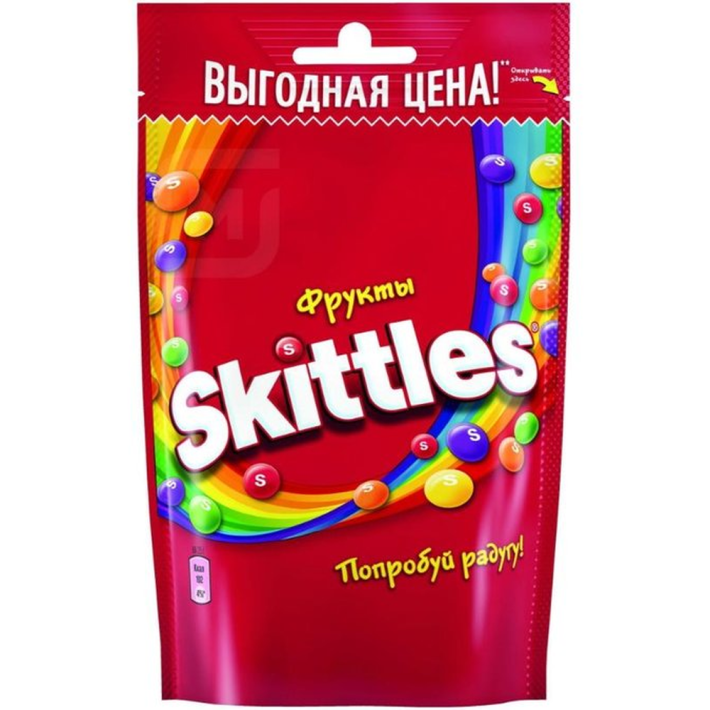 SKITTLES ЖЕВАТ. КОНФ В САХАР ГЛАЗУРИ ФРУКТЫ МАРС 70ГР