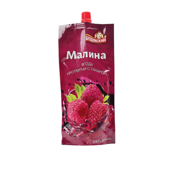 МАЛИНА ПРОТЕРТАЯ С САХАРОМ 280ГР ДОЙ-ПАК