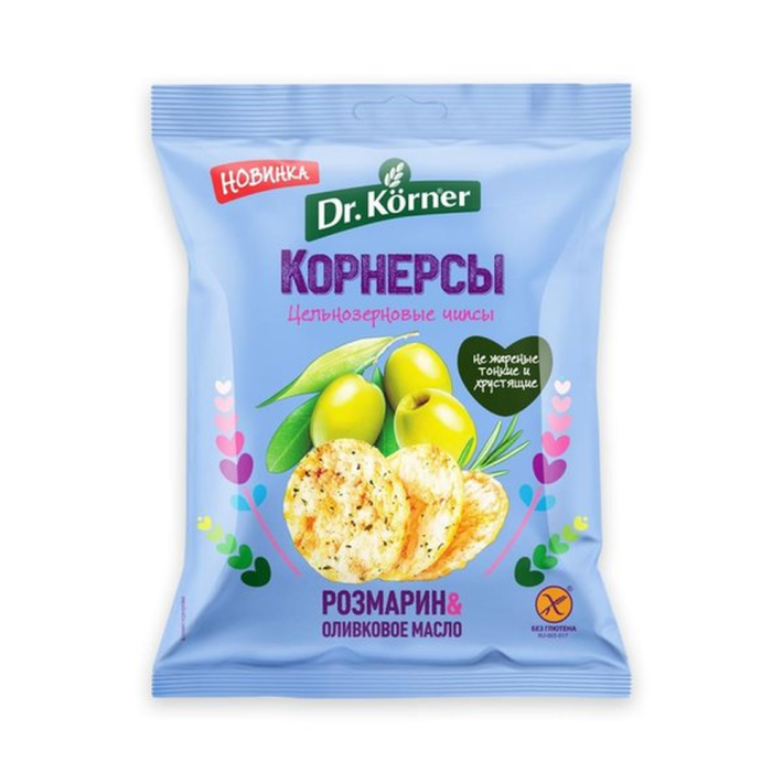 Чипсы цельнозерновые кукурузно рисовые с оливковым маслом и розмарином 50 г