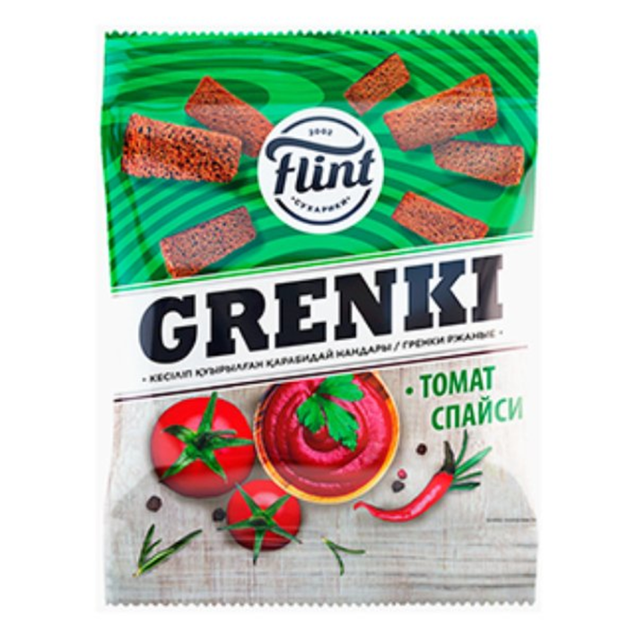 ГРЕНКИ FLINT РЖАНЫЕ ВКУС ТОМАТ СПАЙСИ 180ГР