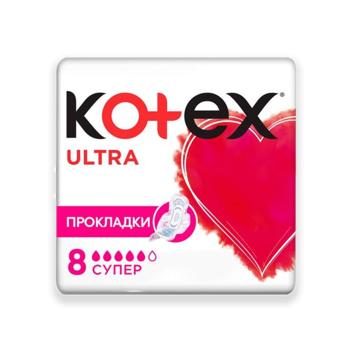 Прокладки Kotex ultra dry super pads 8 шт