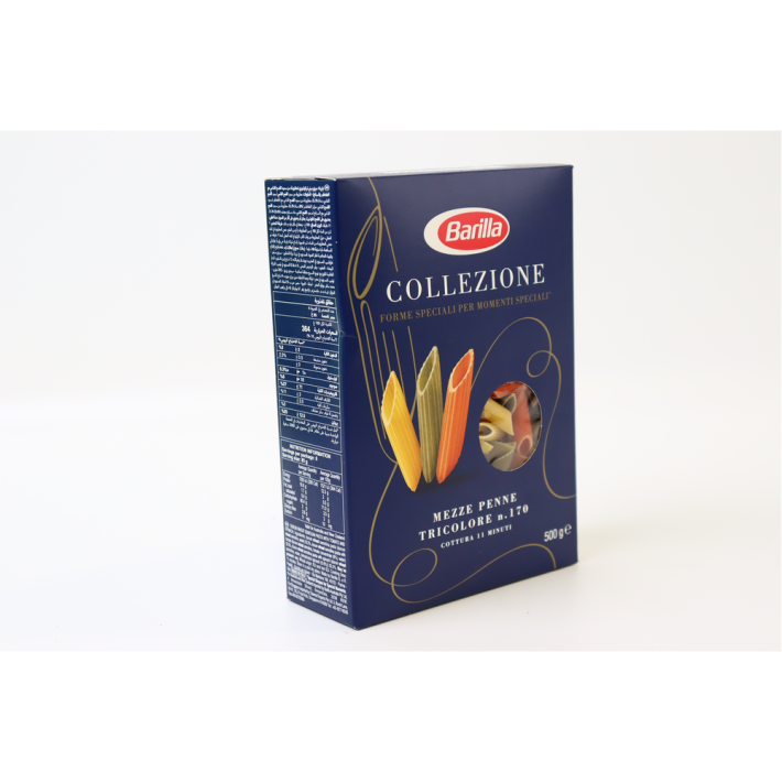 Паста Barilla мецце пенне трехцв 500 г