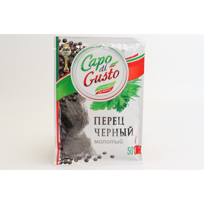 ПРИПРАВА ПЕРЕЦ ЧЕРНЫЙ МОЛОТЫЙ ТМ CAPO DI GUSTO 50ГР
