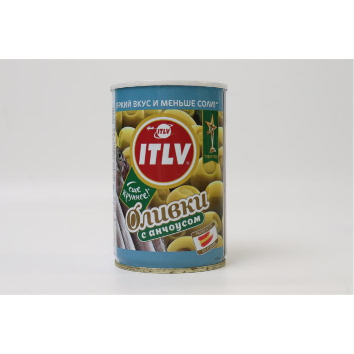 ОЛИВКИ ITLV ЗЕЛЕНЫЕ С АНЧОУСАМИ Ж/Б 300ГР