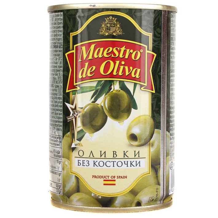 Оливки Maestro зеленые без косточек. 314 мл