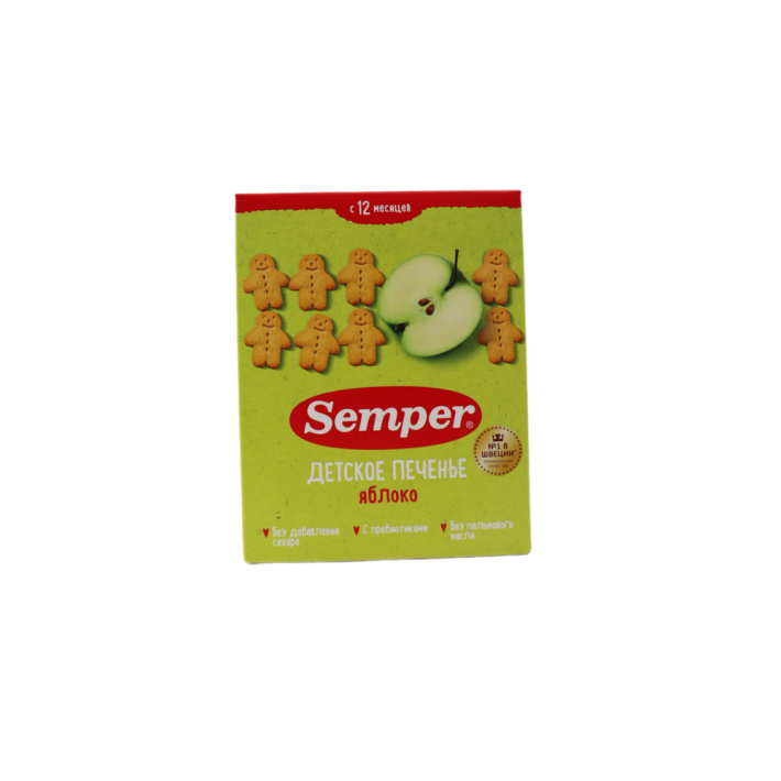 SEMPER ПЕЧЕНЬЕ ДЕТСКОЕ ПЕЧЕНЬЕ С ЯБЛОКОМ 80ГР