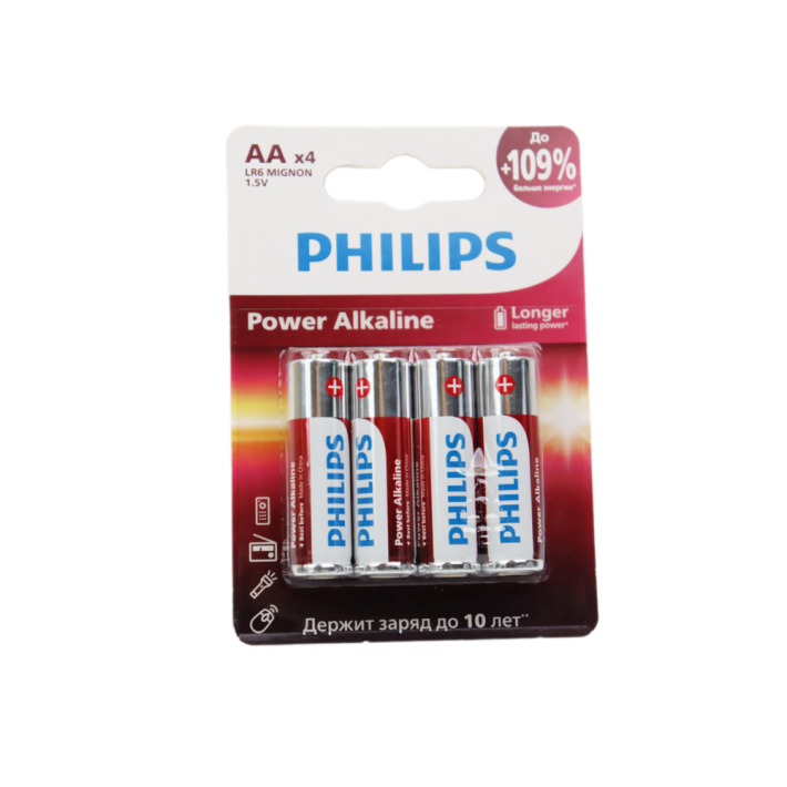 БАТАРЕЙКИ PHILIPS LR6P4B/51 АА АЛК 1,5V 4ШТ LR6-4BL POWER