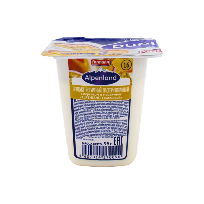 Продукт йогуртный Альпенленд 7,5% абрикос, персик маракуйя 95 г