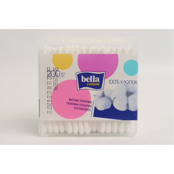 Ватные Палочки Bella квадратные 200 шт