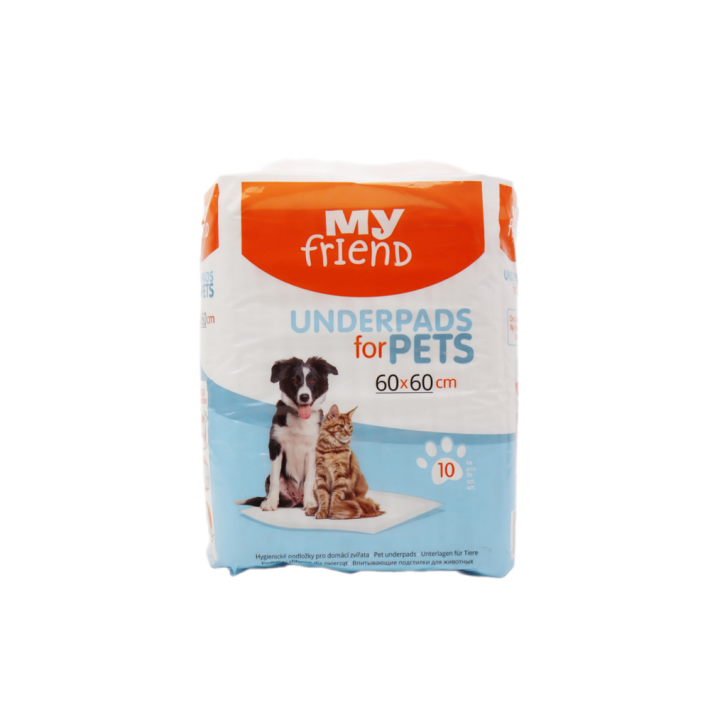 ВПИТЫВАЮЩИЕ ПОДСТИЛКИ ДЛЯ ЖИВОТНЫХ MY FRIEND 60 X 60 ПО 10 ШТ.
