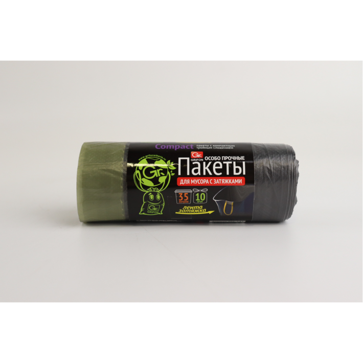 GRIFON ПАКЕТЫ Д/МУСОРА С ЗАВЯЗ.35Л ЧЕРНЫЕ,10 ШТ