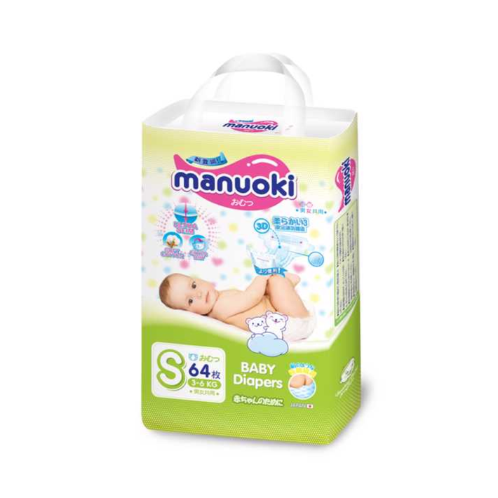 ПОДГУЗНИКИ ДЕТСКИЕ MANUOKI 3-6КГ S 64ШТ