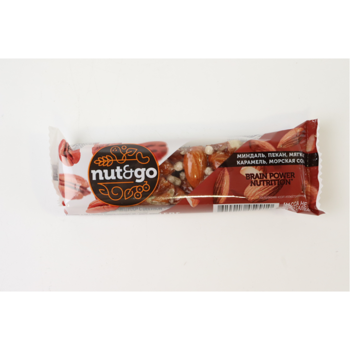 БАТОНЧИК МИНДАЛЬНЫЙ БАТОНЧИК NUT&GO С ПЕКАНОМ 36ГР