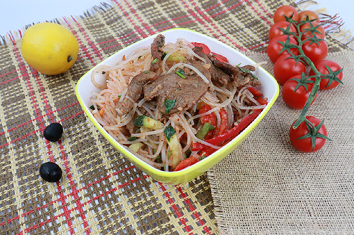 САЛАТ ФУНЧЕЗА С МЯСОМ