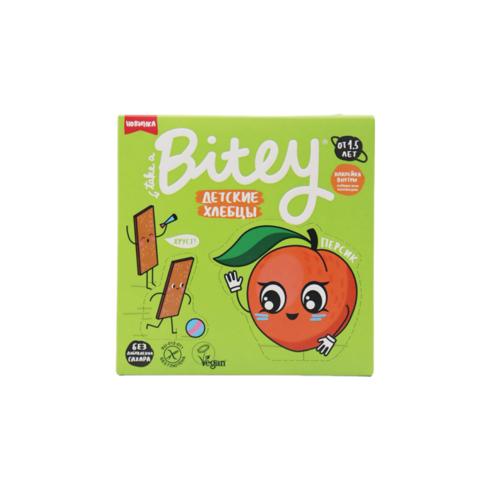 ХЛЕБЦЫ BITEY КУКУРУЗНО-РИСОВЫЕ ПЕРСИК-МОРКОВЬ 40ГР