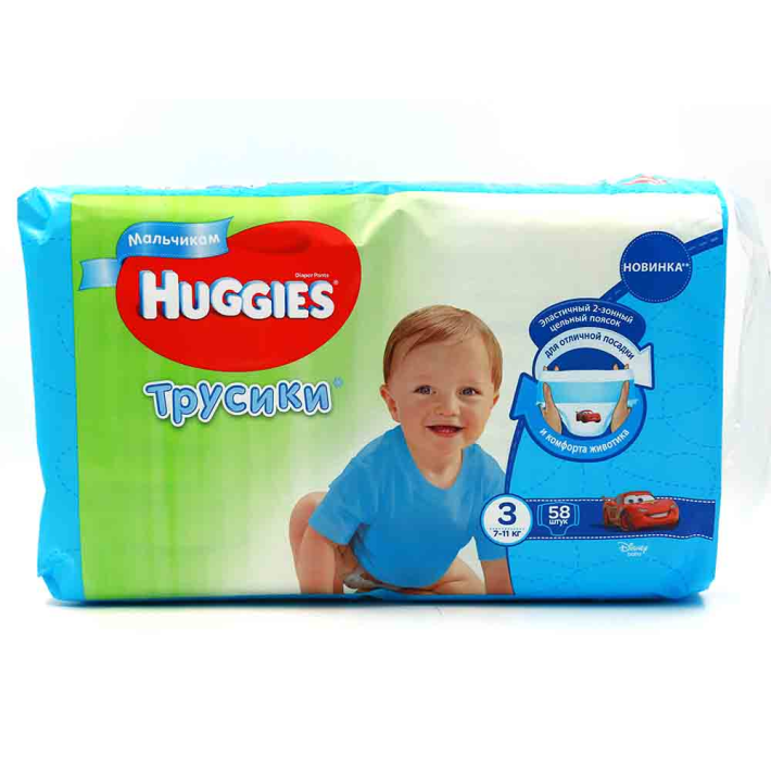 Подгузники Huggies l wmega 3 boy 58 шт