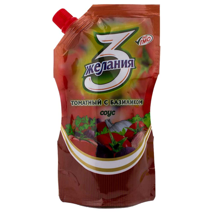 СОУС 3 ЖЕЛАНИЯ ТОМАТНЫЙ С БАЗИЛИКОМ 250ГР