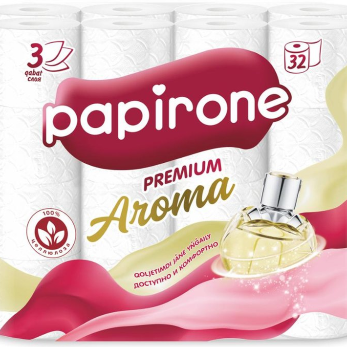 БУМАГА ТУАЛЕТНАЯ PAPIRONE AROMA 3-Х СЛОЙНАЯ 32ШТ