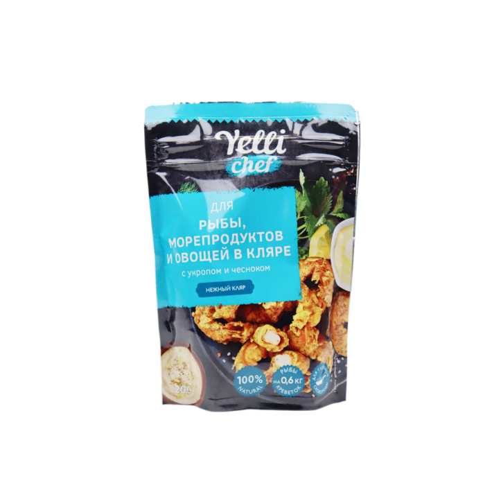 YELLI CHEF НЕЖНЫЙ КЛЯР Д/РЫБЫ, МОРЕПРОД,В КЛЯРЕ С УКР 200ГР