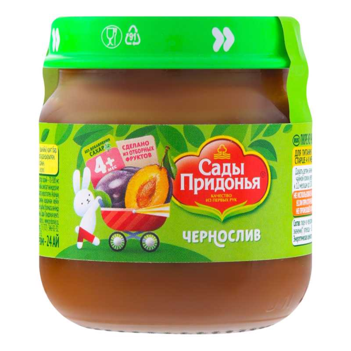 ПЮРЕ ИЗ ЧЕРНОСЛИВА САДЫ ПРИДОНЬЯ 80Г СТЕКЛО