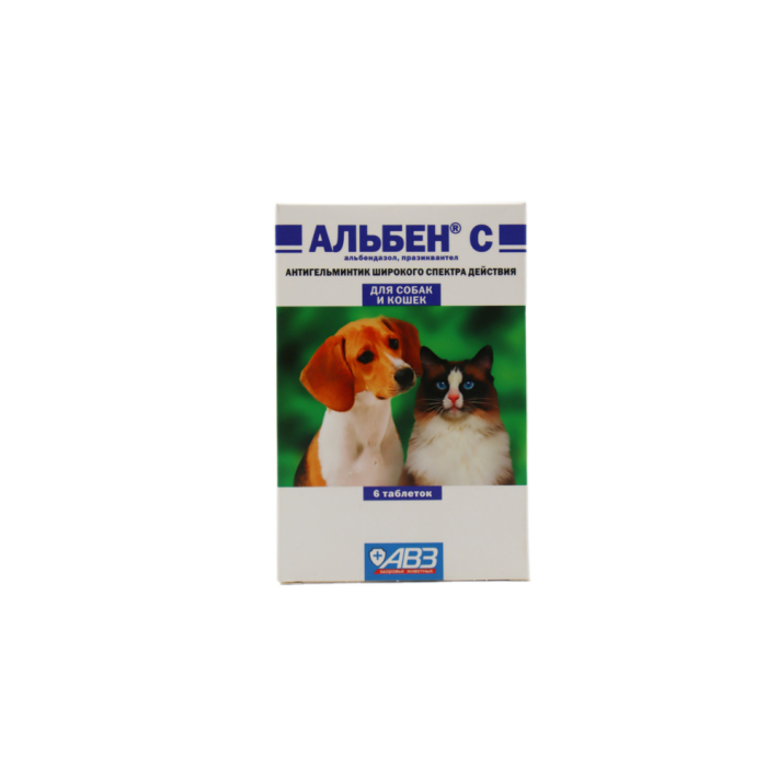 САНТИГЕЛЬМИНТИК ШИР СПЕКТРА ДЕЙСТ АЛЬБЕН Д/КОШ/СОБ 6ТАБЛ 1 ТАБЛ/5 КГ